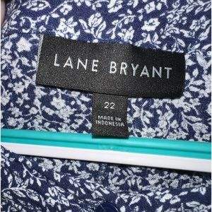 Lane Bryant blouse Size 22. Blue & white floral print. GUC